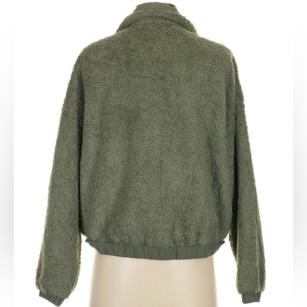 Vuori Cozy Sherpa Jacket High Pile Fleece Full Zip Dusty Pine Green Small - Picture 4 of 14